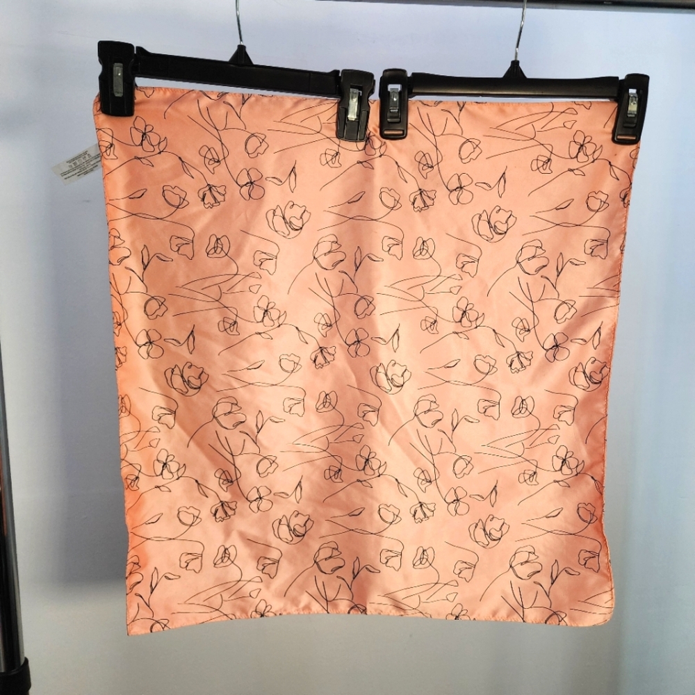 Peach Floral Print Scarf